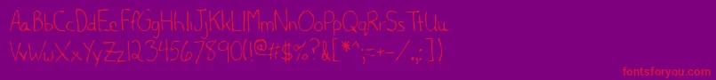 Lehn220-fontti – punaiset fontit violetilla taustalla