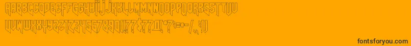 Amazdoomrightoutline-fontti – mustat fontit oranssilla taustalla