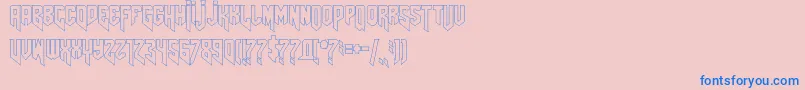 Amazdoomrightoutline Font – Blue Fonts on Pink Background