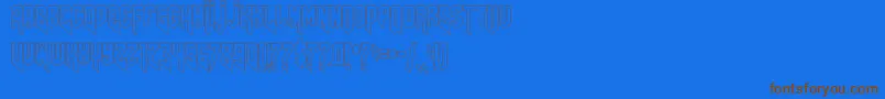 Amazdoomrightoutline Font – Brown Fonts on Blue Background