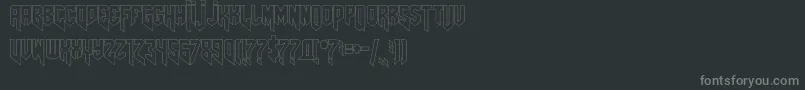 Amazdoomrightoutline Font – Gray Fonts on Black Background