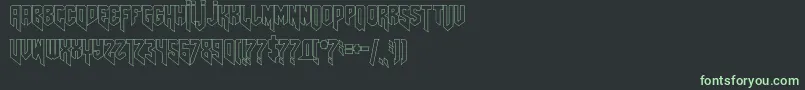 Amazdoomrightoutline Font – Green Fonts on Black Background