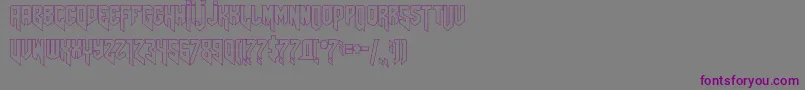 Amazdoomrightoutline Font – Purple Fonts on Gray Background
