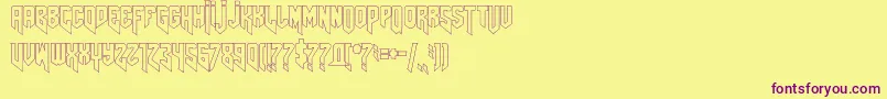 Amazdoomrightoutline Font – Purple Fonts on Yellow Background