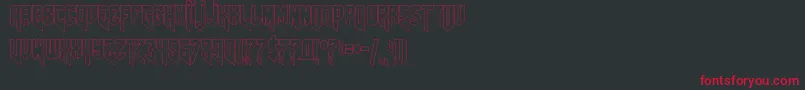 Fonte Amazdoomrightoutline – fontes vermelhas em um fundo preto