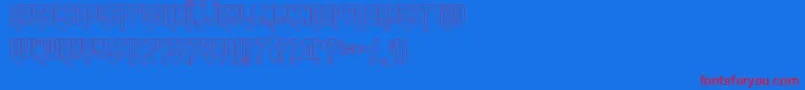 Amazdoomrightoutline Font – Red Fonts on Blue Background