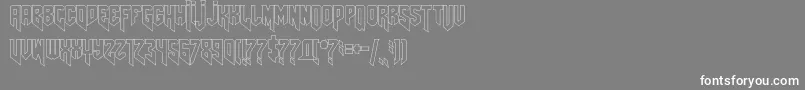 Amazdoomrightoutline-fontti – valkoiset fontit harmaalla taustalla