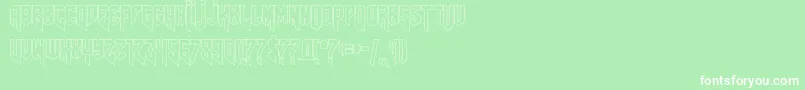 Amazdoomrightoutline-fontti – valkoiset fontit vihreällä taustalla