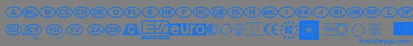 フォントEeclhPi – 灰色の背景に青い文字