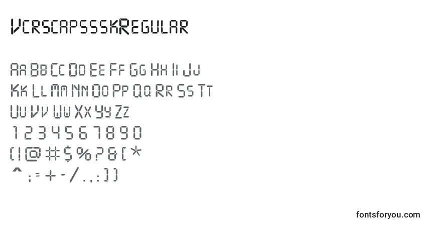 Шрифт VcrscapssskRegular – алфавит, цифры, специальные символы