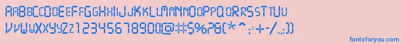 フォントVcrscapssskRegular – ピンクの背景に青い文字