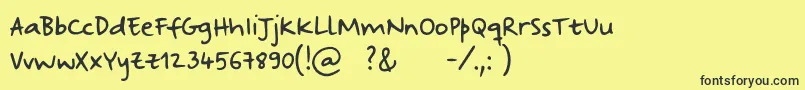 StrangewaysRegularSample Font – Black Fonts on Yellow Background