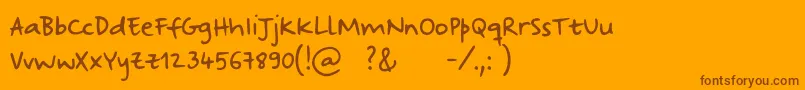 StrangewaysRegularSample Font – Brown Fonts on Orange Background