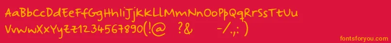 StrangewaysRegularSample Font – Orange Fonts on Red Background