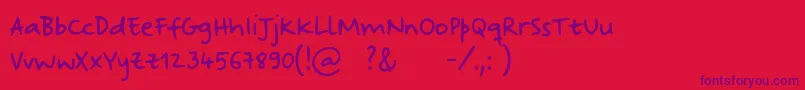 StrangewaysRegularSample Font – Purple Fonts on Red Background