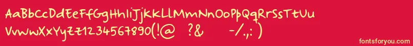 StrangewaysRegularSample Font – Yellow Fonts on Red Background