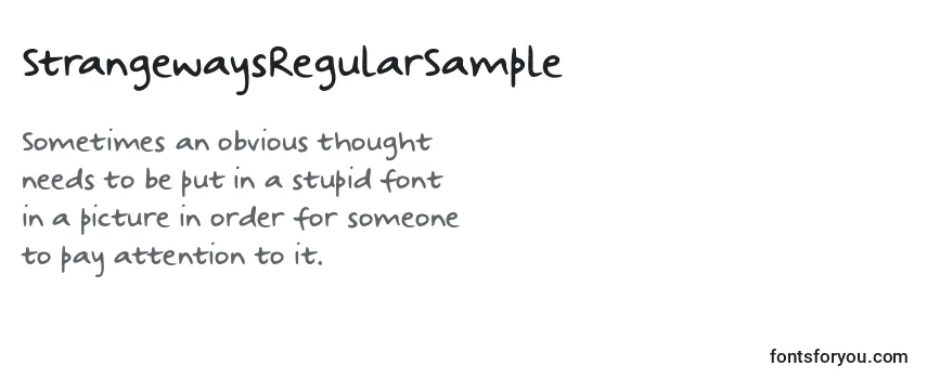 Шрифт StrangewaysRegularSample (60929)