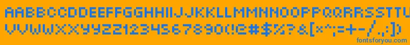 Iflash502 Font – Blue Fonts on Orange Background