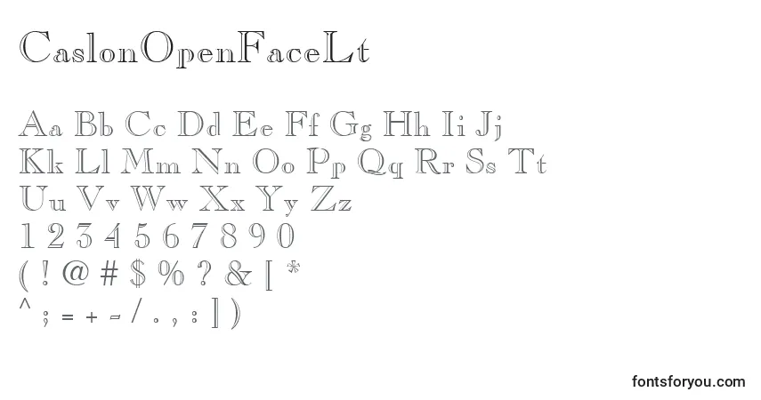 Schriftart CaslonOpenFaceLt – Alphabet, Zahlen, spezielle Symbole