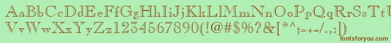CaslonOpenFaceLt-fontti – ruskeat fontit vihreällä taustalla