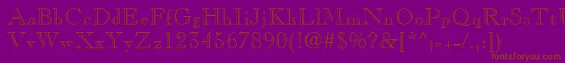フォントCaslonOpenFaceLt – 紫色の背景に茶色のフォント
