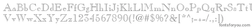 CaslonOpenFaceLt-fontti – harmaat kirjasimet valkoisella taustalla