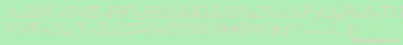 CaslonOpenFaceLt-fontti – vaaleanpunaiset fontit vihreällä taustalla
