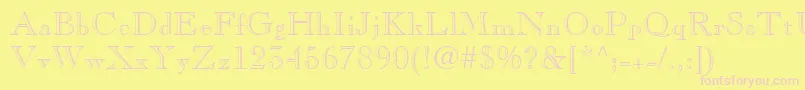 CaslonOpenFaceLt-Schriftart – Rosa Schriften auf gelbem Hintergrund