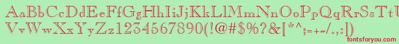 CaslonOpenFaceLt Font – Red Fonts on Green Background