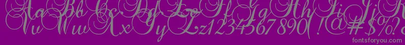 Fonte Baroquescript – fontes cinzas em um fundo violeta