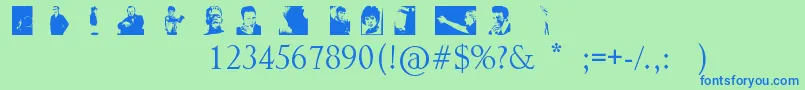 NoPerfectPeopleDingbats Font – Blue Fonts on Green Background