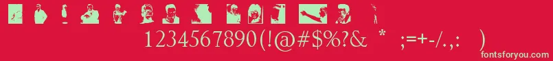 NoPerfectPeopleDingbats-Schriftart – Grüne Schriften auf rotem Hintergrund