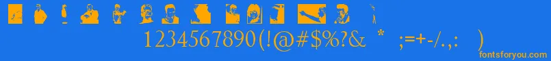 Police NoPerfectPeopleDingbats – polices orange sur fond bleu