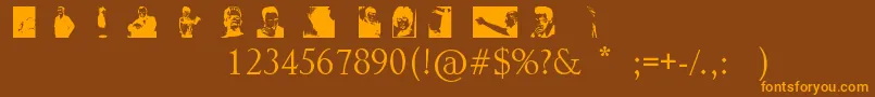 Police NoPerfectPeopleDingbats – polices orange sur fond brun