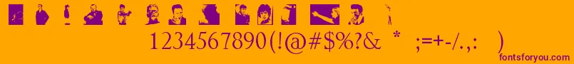 Police NoPerfectPeopleDingbats – polices violettes sur fond orange
