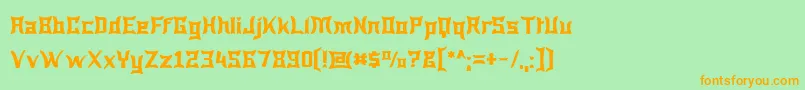 Wewak Font – Orange Fonts on Green Background