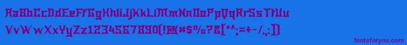 Wewak Font – Purple Fonts on Blue Background