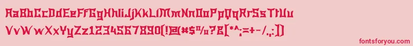 フォントWewak – ピンクの背景に赤い文字