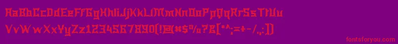 Wewak-Schriftart – Rote Schriften auf violettem Hintergrund