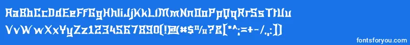 フォントWewak – 青い背景に白い文字