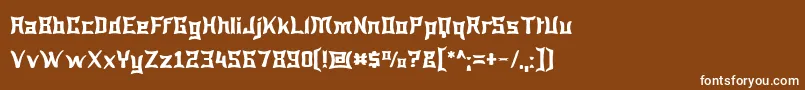 フォントWewak – 茶色の背景に白い文字