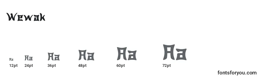 Размеры шрифта Wewak