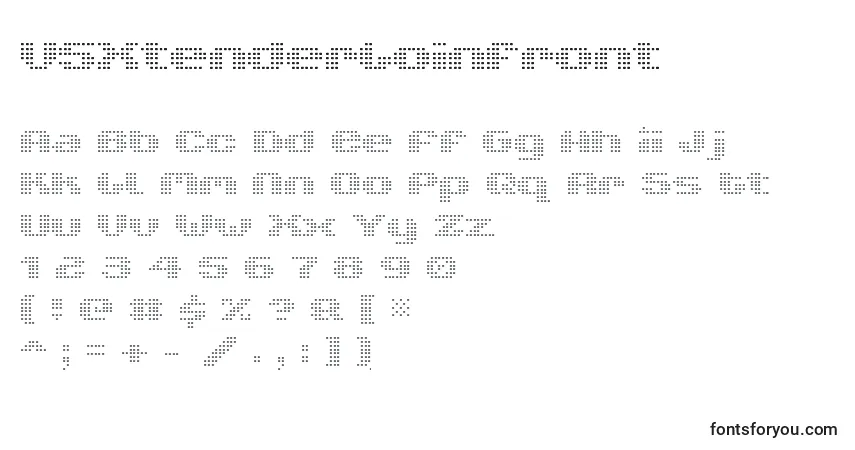 Schriftart V5XtenderLoinfront – Alphabet, Zahlen, spezielle Symbole