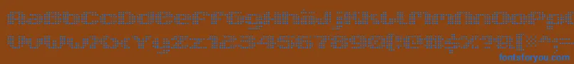 V5XtenderLoinfront Font – Blue Fonts on Brown Background
