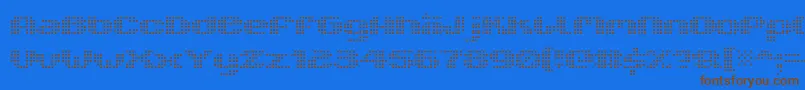 V5XtenderLoinfront Font – Brown Fonts on Blue Background