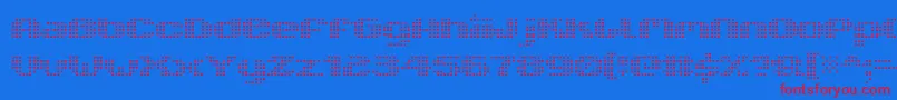 V5XtenderLoinfront-fontti – punaiset fontit sinisellä taustalla