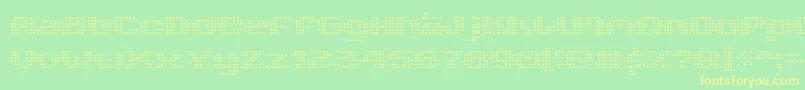 V5XtenderLoinfront Font – Yellow Fonts on Green Background