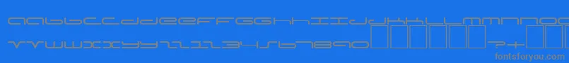 フォントDsPoddCyrLight – 青い背景に灰色の文字