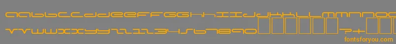フォントDsPoddCyrLight – オレンジの文字は灰色の背景にあります。