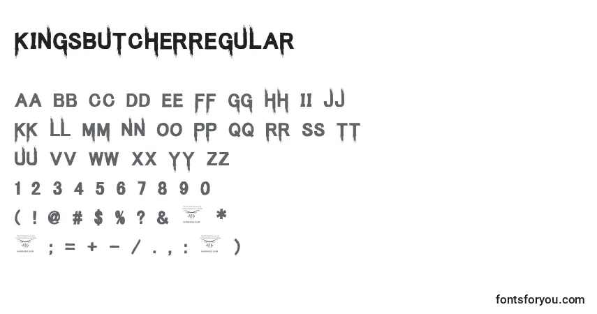 A fonte KingsbutcherRegular (60938) – alfabeto, números, caracteres especiais